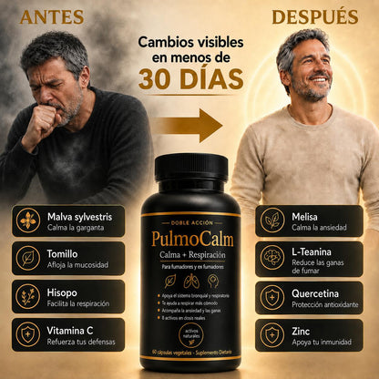 PulmoCalm® – Doble Acción: Menos Ganas de Fumar, Más Aire para tu Cuerpo