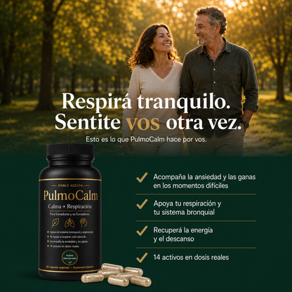 PulmoCalm | Cápsulas Premium de Doble Acción para Respirar Mejor y Controlar la Ansiedad