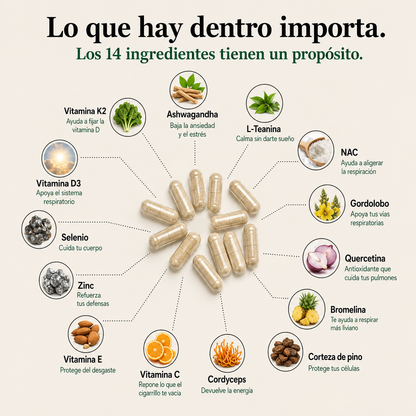 PulmoCalm | Cápsulas Premium de Doble Acción para Respirar Mejor y Controlar la Ansiedad
