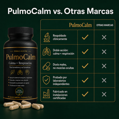 PulmoCalm | Cápsulas Premium de Doble Acción para Respirar Mejor y Controlar la Ansiedad