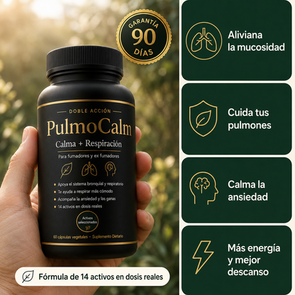 PulmoCalm | Cápsulas Premium de Doble Acción para Respirar Mejor y Controlar la Ansiedad