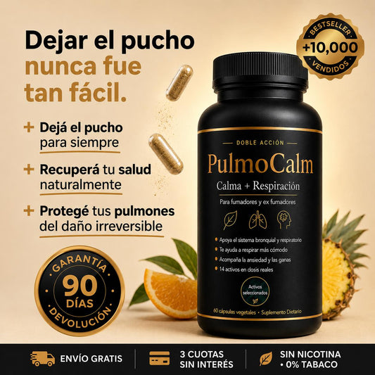 PulmoCalm® - Cápsulas Premium de Doble Acción Anti Smoking